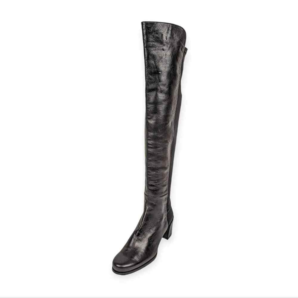 Stuart Weitzman Black Over The Knee Block Heel Boots Size 4.5